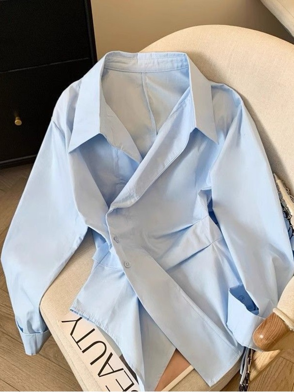 Light Blue Women's Classic Button-Down Shirt